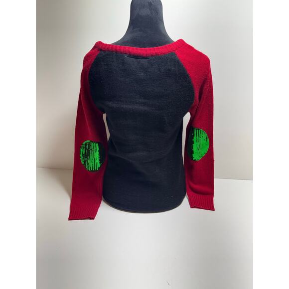 Ugly Christmas Sweater Sz L Black Red Green Ho Ho Ho I’m In Love With Derek - Picture 3 of 9
